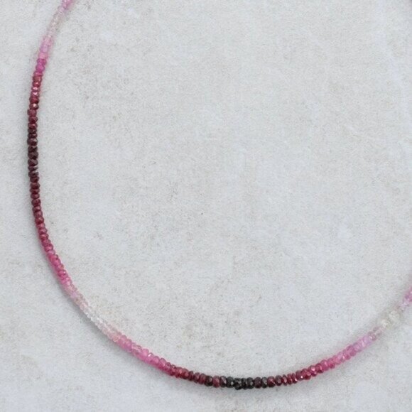 Gorgeous GENIUINE Ruby Jewelry Set Beaded Necklace & Bracelet Non Tarnish Gold - Picture 12 of 14